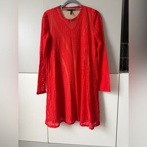 BCBGMaxAzria Vibrant Red Long Sleeve Dress